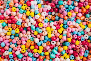 Fototapeta na wymiar colorful pastel beads.