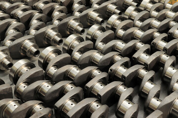 Fototapeta premium New engine crankshaft. Spare part.
