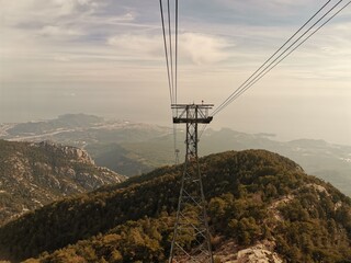 cable car in the mountains
