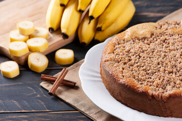 .Traditional Brazilian banana cake called 