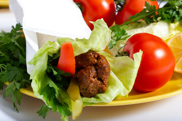 (Cig Kofte) Turkish food. Traditional Turkish Raw Meat.