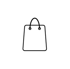 Shopping bag outline icon. linear style sign for mobile concept and web design. Paper bag simple line vector icon. Symbol, logo illustration. Pixel perfect vector graphics