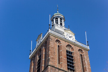 Fototapeta na wymiar Clocks at the tower od the Maria church in Meppel, Netherlands