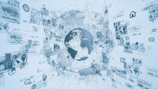 Global communication network concept. Digital transformation.