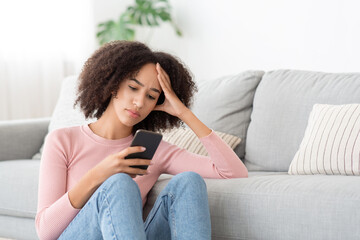 Obraz premium Problems, bad news, negative emotions at home during self-isolation