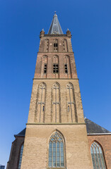 Fototapeta na wymiar Tower of the St. Clemens church in historic city Steenwijk, Netherlands
