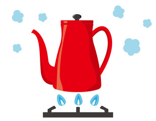 やかんのベクターイラスト　ケトル　キッチン用品