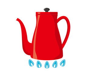 やかんのベクターイラスト　ケトル　キッチン用品