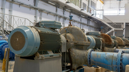 Naklejka premium Factory motor machine equipment.Industrial business and technologies.
