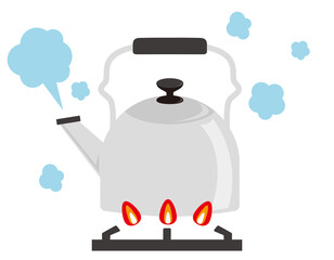 やかんのベクターイラスト　ケトル　キッチン用品