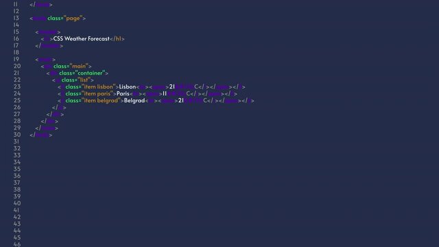Animation of programmer code on blue background. HTML. IT concept