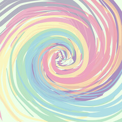 Trendy fashion paint pastel swirl. Spiral Pattern. Tie Dye Striped Pattern. Vibrant Spiral Texture. Artistic Fabric.