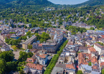 Fototapeta premium Aerial view of the historic city centre of Baden-Baden