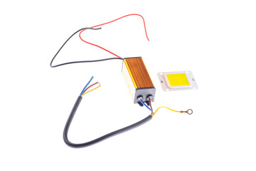 driver for diode chip, diode chip and others on white background