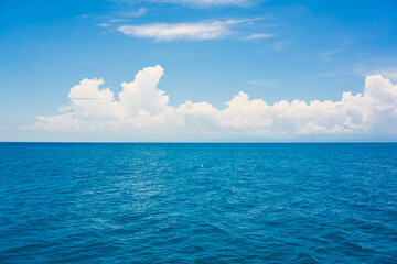 Deep blue sea with sky cloud nature landscape