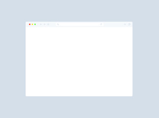Browser mockup for website. Empty browser window in flat style. Vector illustration isolated on dark background. Webpage user interface, desktop internet page concept. EPS 10