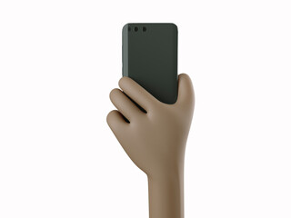 Phone in hand. Phone takes a photo. Mockup. 3d rendering. 3d illustration. 3d hand - 414128292