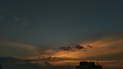 sunset over the city