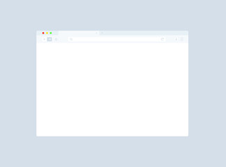 Browser mockup for website. Empty browser window in flat style. Vector illustration isolated on dark background. Webpage user interface, desktop internet page concept. EPS 10