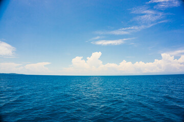 Deep blue sea with sky cloud nature landscape