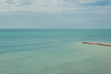 blue sea on a clear sunny day
