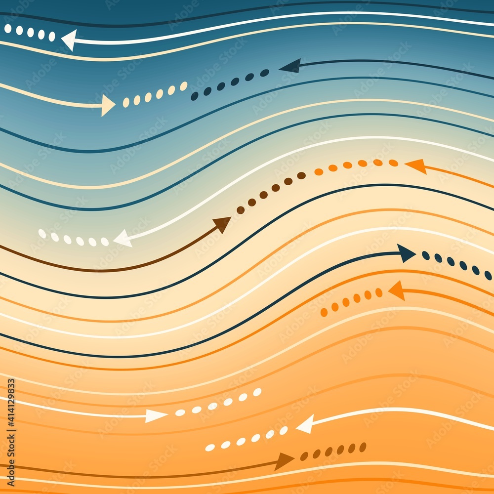 Wall mural geometry abstract background with stripes. curved lines.