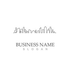 city skyline logo vector illustration template