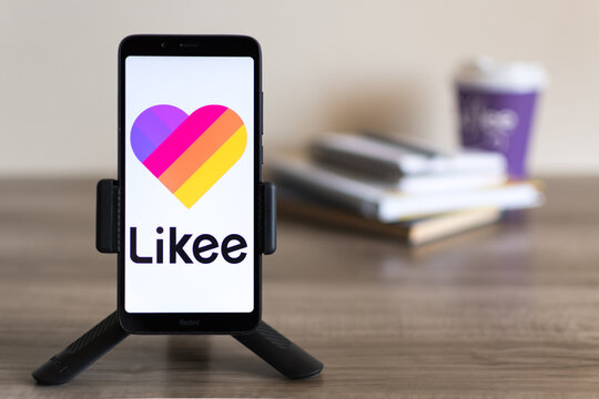 Beer Sheva, Israel - February 11, 2021: Likee Mobile Application on the smart phone screen.