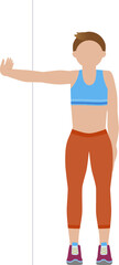 Woman doing stretching chest exercises - illustration