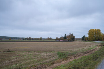 landscape with a national ski jump far in the background