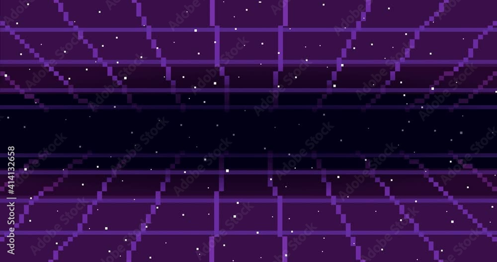 Aufkleber animation of pixel art 80s retro sci-fi background. pixel art 8bit vector video game retro wave