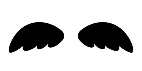 Wings silhouette icon. Clipart image isolated on white background