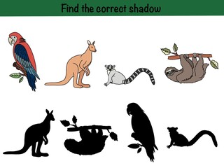 Find the correct shadow. Logical game 