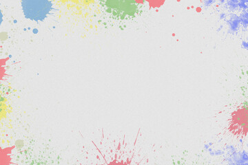 Abstract multi color watercolor on white paper background