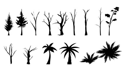 Tree sets used in various ,isolated on white background. Vector Illustration EPS 10