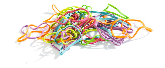 Elastiques colorés.