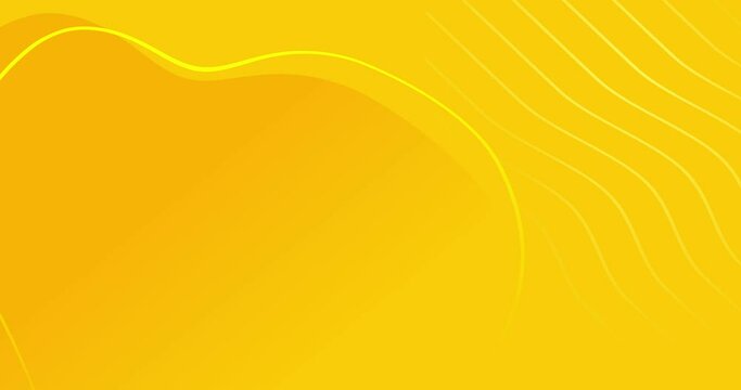 4k sunny yellow abstract circular animated wavy background. Looped liquid hot yellow color autumn animation. Gradient digital ui illustration. Dynamic wave curved lines. Fluid minimal ad sale banner