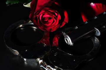 red rose on black