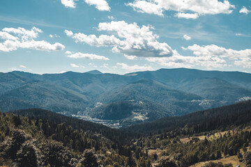 Fototapeta premium summer mountains and blue sky landscape