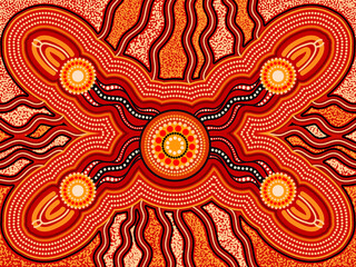 Aboriginal connection art background