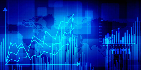 2d rendering Stock market online business concept. business Graph 
