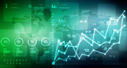 Fototapeta premium 2d rendering Stock market online business concept. business Graph 