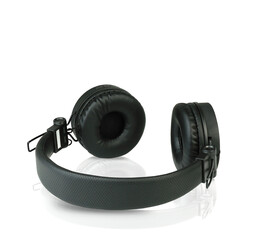 Wireless headphones on a white background.