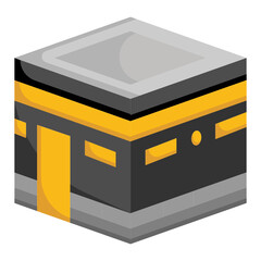 Holiest city in Islam The Kaaba Vector color Icon Design, Arab culture and traditions Symbol on white background, Islamic and Muslim practices Sign, Holy Mecca Concept,