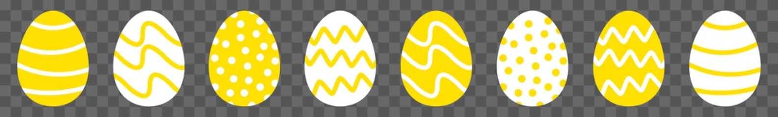 Easter Egg Icon Yellow | Painted Eggs Illustration | Happy Easter Hunt Symbol | Holiday Logo | April Spring Sign | Isolated | Variations