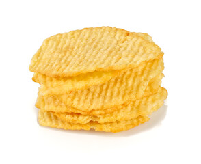 potato chips isolated on white backgorund