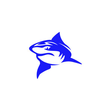 Simple and elegant Shark Logo vector illustration,
Shark icon isolated on white background. Vector art.