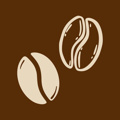 Roasted coffee beans, caffeine symbol