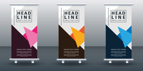 Roll up banner set design template design. Modern Design. Geometric Banner Vector illustration