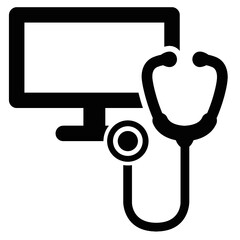 Picto stéthoscope écran téléconsultation